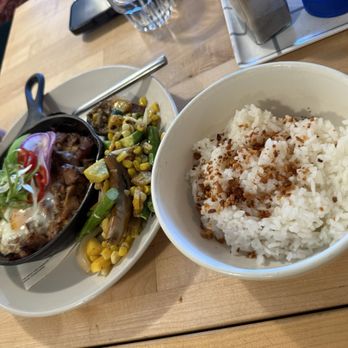 Native Fields - pork sisig and garlic rice - New American Near Me - Walnut, California