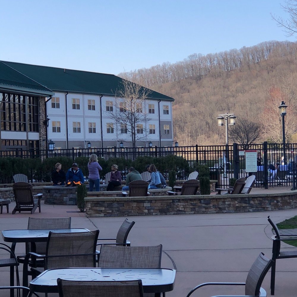 Stonewall Resort - Fire pit in the evening - Hotels Near Me - Roanoke, West Virginia