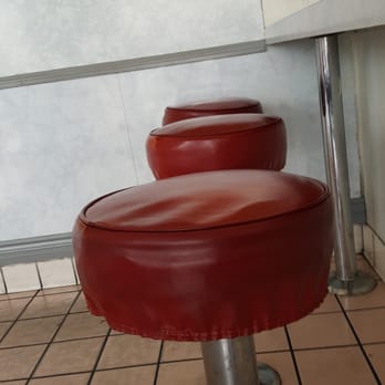 Egg Roll King - The view from my booth. Tiny table top with 3 stools. It's propped up right next to a booth. - Chinese Near Me - Los Angeles, California