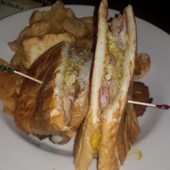 Three Dollar Cafe - Cuban sandwich w/ fried plantains and potato chips - Sports Bars Near Me - Chamblee, Georgia Three Dollar Cafe - Cuban sandwich w/ fried plantains and potato chips - Sports Bars Near Me - Chamblee, Georgia