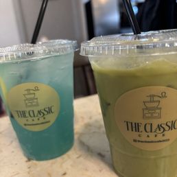 Ocean lemonade Iced matcha latte Ocean lemonade Iced matcha latte