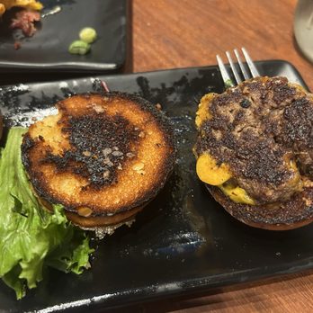 Cool Hand Luke's - Burnt bun on the cheese burger sliders - Steakhouses Near Me - Yuba City, California