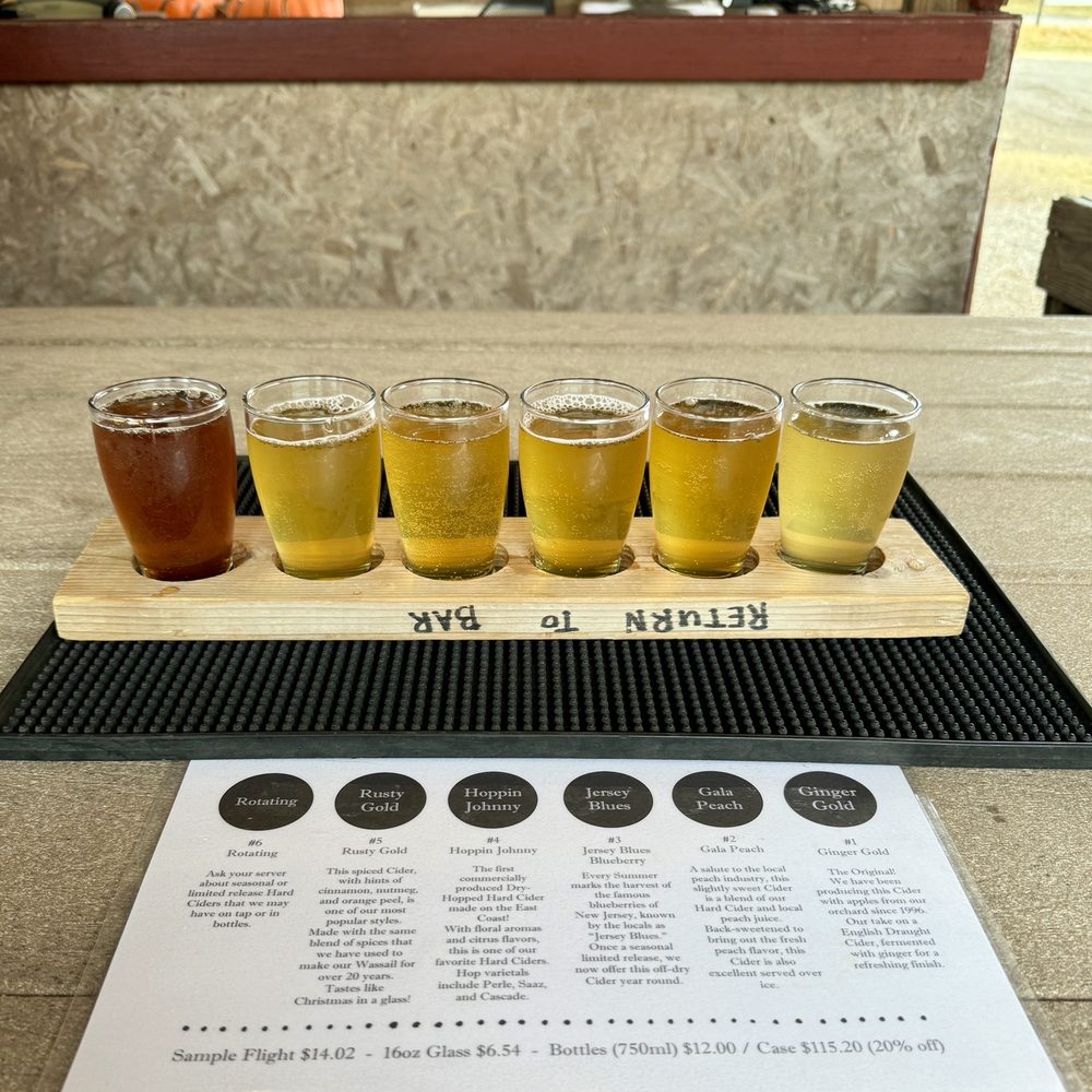 Windy Hill Orchard & Cidery - Cider flight - Cideries Near Me - York, South Carolina Windy Hill Orchard & Cidery - Cider flight - Cideries Near Me - York, South Carolina