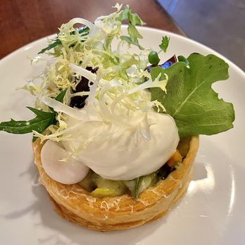 Ceibo - Leek Tart, Taleggio, Pastry Dough, Greens - Wine Bars Near Me - Washington, DC, District of Columbia Ceibo - Leek Tart, Taleggio, Pastry Dough, Greens - Wine Bars Near Me - Washington, DC, District of Columbia