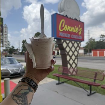 Connie's Frozen Custard - Strawberry Cheesecake Concrete - Ice Cream & Frozen Yogurt Near Me - Houston, Texas Connie's Frozen Custard - Strawberry Cheesecake Concrete - Ice Cream & Frozen Yogurt Near Me - Houston, Texas