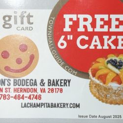 Herndon's Bodega & Bakery - Gift Card for 6" free cake