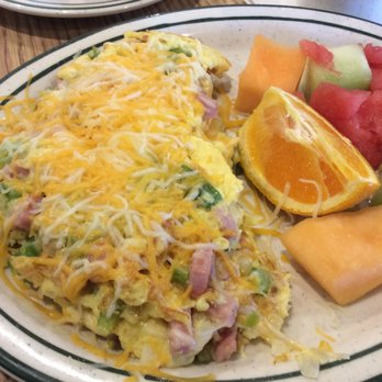 Penfold's Café - Denver omelette. Huge portion. I always take half home. You chose: hash browns, home fries or fruit. - Breakfast & Brunch Near Me - Temecula, California