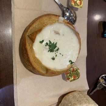 Boudin SF - Dirty spoon I didn't use cold bread warm soup placed my food on a napkin - Bakeries Near Me - Vacaville, California