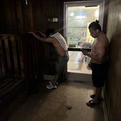 Shoes in the sauna