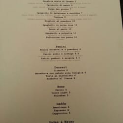 Vespucci Ristorante Italiano - Lunch menu