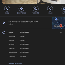 Borders EyeCare Specialists - Incorrect hours on Google. I have suggested an edit regardless of them wanting to argue that it was there.