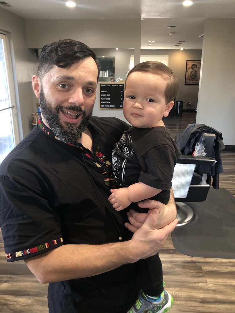 Short Stop Barber and Beauty Logo