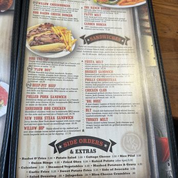 Willow Ranch - Menu - Barbeque Near Me - Buttonwillow, California Willow Ranch - Menu - Barbeque Near Me - Buttonwillow, California
