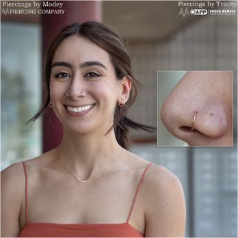 Ava Piercing Company - Healed nostril piercing upgraded to 14k gold ring - Piercing Near Me - Temecula, California