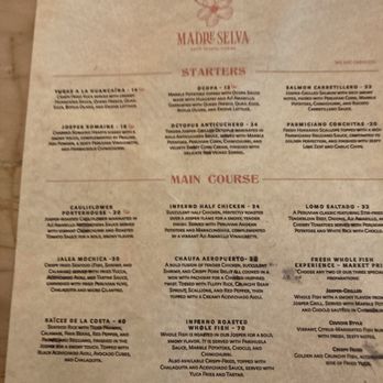 Madre Selva - Ceviche menu - Latin American Near Me - Atlanta, Georgia