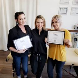 The Cosmetic Heart - Caitlin with microblading students