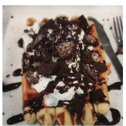 Drizzled Waffles & Coffee