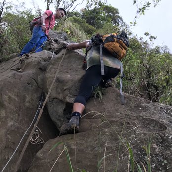 Mt Ka'ala Trail - First rope section - Hiking Near Me - Waianae, Hawaii