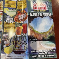 Mariscos Las Islitas - Menu as of 9/16/25
