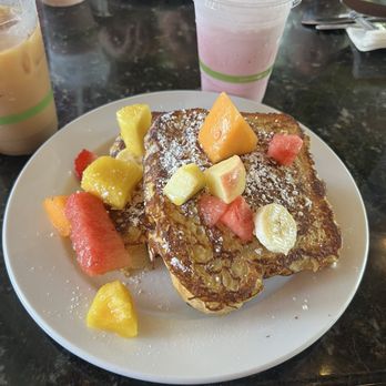 Kalaheo Cafe & Coffee - French toast with mixed fruit - Coffee & Tea Near Me - Kalaheo, Hawaii Kalaheo Cafe & Coffee - French toast with mixed fruit - Coffee & Tea Near Me - Kalaheo, Hawaii