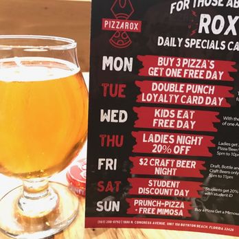 Pizza Rox - Pizza & beer...a perfect pair, & daily specials! - Pizza Near Me - Boynton Beach, Florida Pizza Rox - Pizza & beer...a perfect pair, & daily specials! - Pizza Near Me - Boynton Beach, Florida