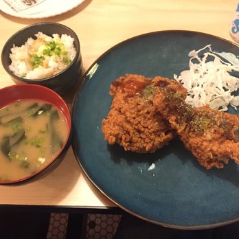 Bantam King - Fried Chicken plate with Rice with Chicken Drippings and Miso soup. - Ramen Near Me - Washington, DC, District of Columbia Bantam King - Fried Chicken plate with Rice with Chicken Drippings and Miso soup. - Ramen Near Me - Washington, DC, District of Columbia