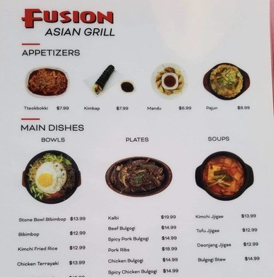 Menu photo 6 fusion asian grill Springville, UT