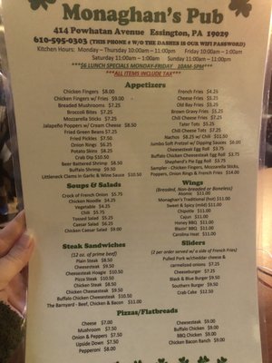 Menu photo 3 Monaghan's Irish Pub Essington, PA
