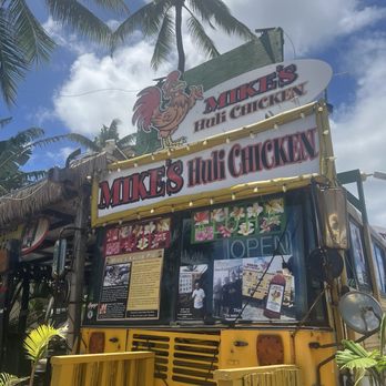 Mike's Huli Chicken - Front of bus - Food Trucks Near Me - Kahuku, Hawaii Mike's Huli Chicken - Front of bus - Food Trucks Near Me - Kahuku, Hawaii