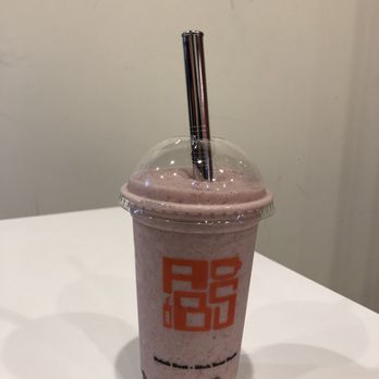 A Beverage Store - Red bean milk smoothie (small, $4.50) (brought my own re-useable straw) - Cafes Near Me - Montreal, Quebec