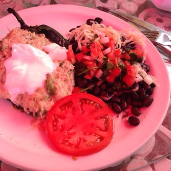 Grill Caliente - Chicken pablano with black beans and a side of tomato for lunch - New American Near Me - Ruidoso, New Mexico