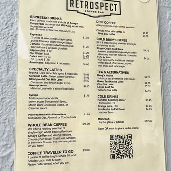 Retrospect Coffee Bar - Menu - Coffee & Tea Near Me - Houston, Texas Retrospect Coffee Bar - Menu - Coffee & Tea Near Me - Houston, Texas