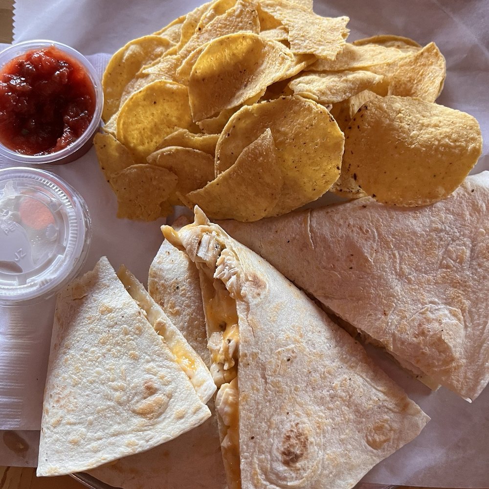 Stardust Video & Coffee - Chicken quesadilla, comes with chips and salsa/sour cream: 8/10 - Coffee & Tea Near Me - Orlando, Florida Stardust Video & Coffee - Chicken quesadilla, comes with chips and salsa/sour cream: 8/10 - Coffee & Tea Near Me - Orlando, Florida