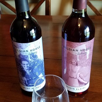 Belgian Horse Winery - my bottles along with complementary glass from the tasting - Wineries Near Me - Middletown, Indiana