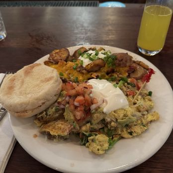 Blue Star Cafe & Pub - Top Gun Scramble sub Morningstar and Potatoes Plus - Breakfast & Brunch Near Me - Seattle, Washington Blue Star Cafe & Pub - Top Gun Scramble sub Morningstar and Potatoes Plus - Breakfast & Brunch Near Me - Seattle, Washington