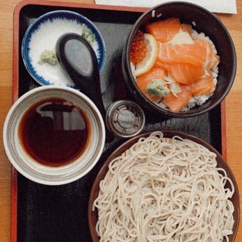 Soba-ya - mini lunch set -- sake oyako don set - Japanese Near Me - New York, New York Soba-ya - mini lunch set -- sake oyako don set - Japanese Near Me - New York, New York
