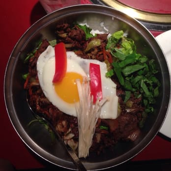 Dokebi Bar & Grill - Beef bibimbap (Dolsut style is $2 extra) - Korean Near Me - Brooklyn, New York Dokebi Bar & Grill - Beef bibimbap (Dolsut style is $2 extra) - Korean Near Me - Brooklyn, New York