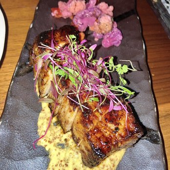 Roka Akor - Chicago - Grilled Pork Belly, Miso Mustard, Pickled Vegetables** - Sushi Bars Near Me - Chicago, Illinois Roka Akor - Chicago - Grilled Pork Belly, Miso Mustard, Pickled Vegetables** - Sushi Bars Near Me - Chicago, Illinois