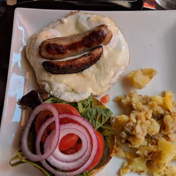 SeaSalt - Bagel with eggs and greens with side of hash. - Seafood Near Me - Cape May, New Jersey