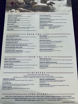 Menu photo 2 Creekside Restaurant & Bar Brecksville, OH Menu photo 2 Creekside Restaurant & Bar Brecksville, OH