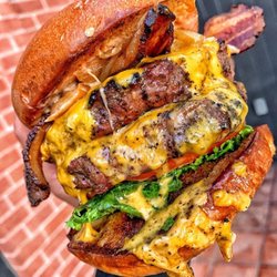 Slater's 50/50 - Best Damn Bacon Cheeseburger on double Australian Wagyu patty