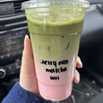 The Perfect Cup Cafe - Cherry Vanilla Matcha - Coffee & Tea Near Me - Dracut, Massachusetts