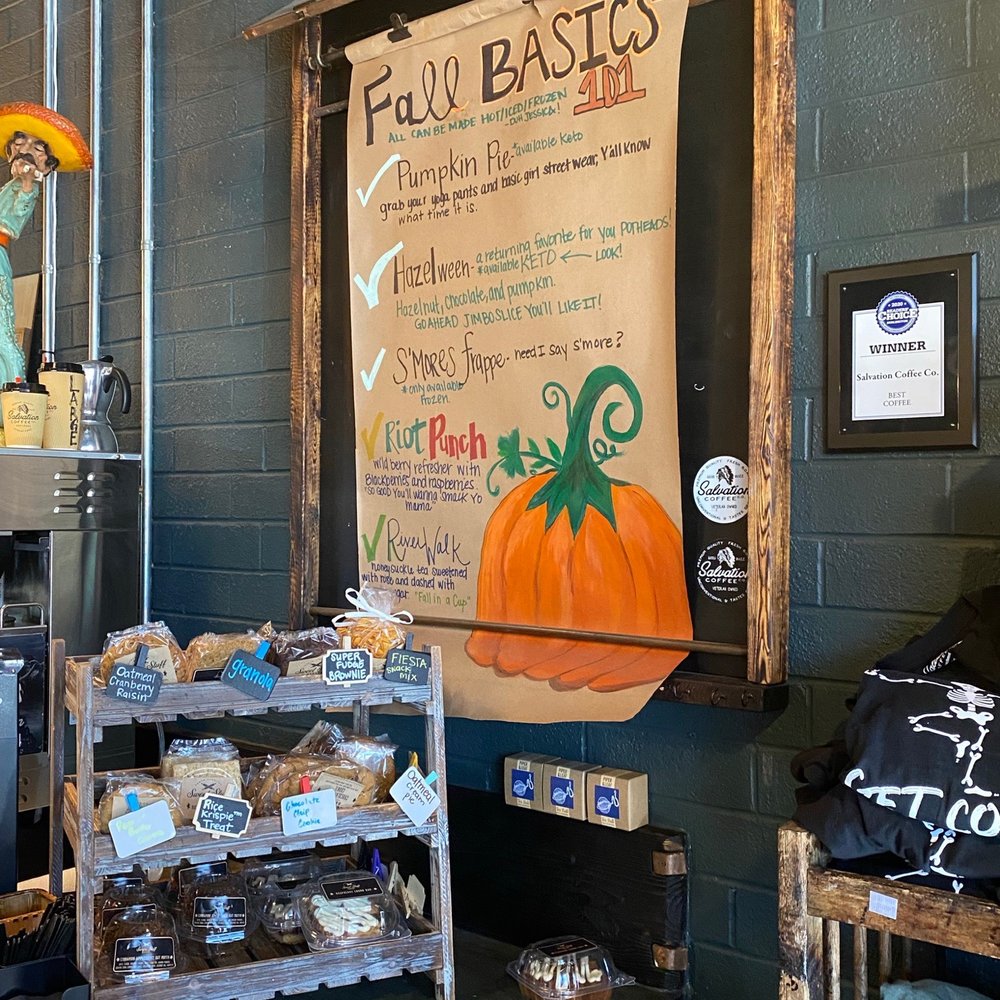 Salvation Coffee - another menu and the homemade baked goods rack - Coffee & Tea Near Me - Burlington, North Carolina Salvation Coffee - another menu and the homemade baked goods rack - Coffee & Tea Near Me - Burlington, North Carolina