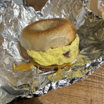 The Spark - Bacon egg cheese bagel - Coffee Roasteries Near Me - Speedway, Indiana
