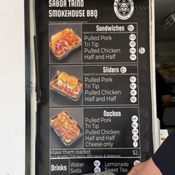 Sabor Taino Smokehouse BBQ - Menu