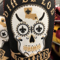 Academy Sports + Outdoors - 11/24/18. Saturday night. Just left Malone Stadium after Warhawk football loss to the UL-Lafayette Ragin' Cajuns. Cool Saints koozie.