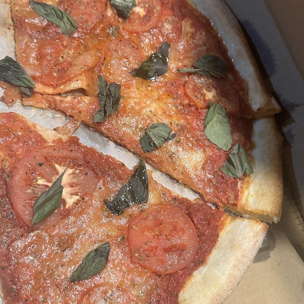 Large margherita pizza