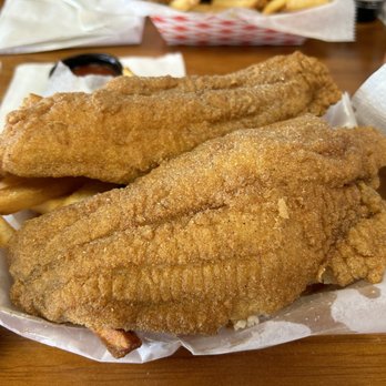 George’s Breakfast & Brunch - Two catfish fillets and four colossal shrimp! This came hot out of the grease and it was delicious! - Chicken Wings Near Me - Tempe, Arizona George’s Breakfast & Brunch - Two catfish fillets and four colossal shrimp! This came hot out of the grease and it was delicious! - Chicken Wings Near Me - Tempe, Arizona