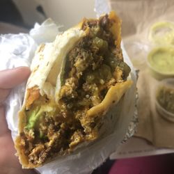 Tacos N Beer Spot - Chorizo, potato, egg, cheese breakfast burrito