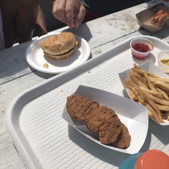 Sam's Snack Bar - a tray of food on a picnic table - New American Near Me - Westerly, Rhode Island